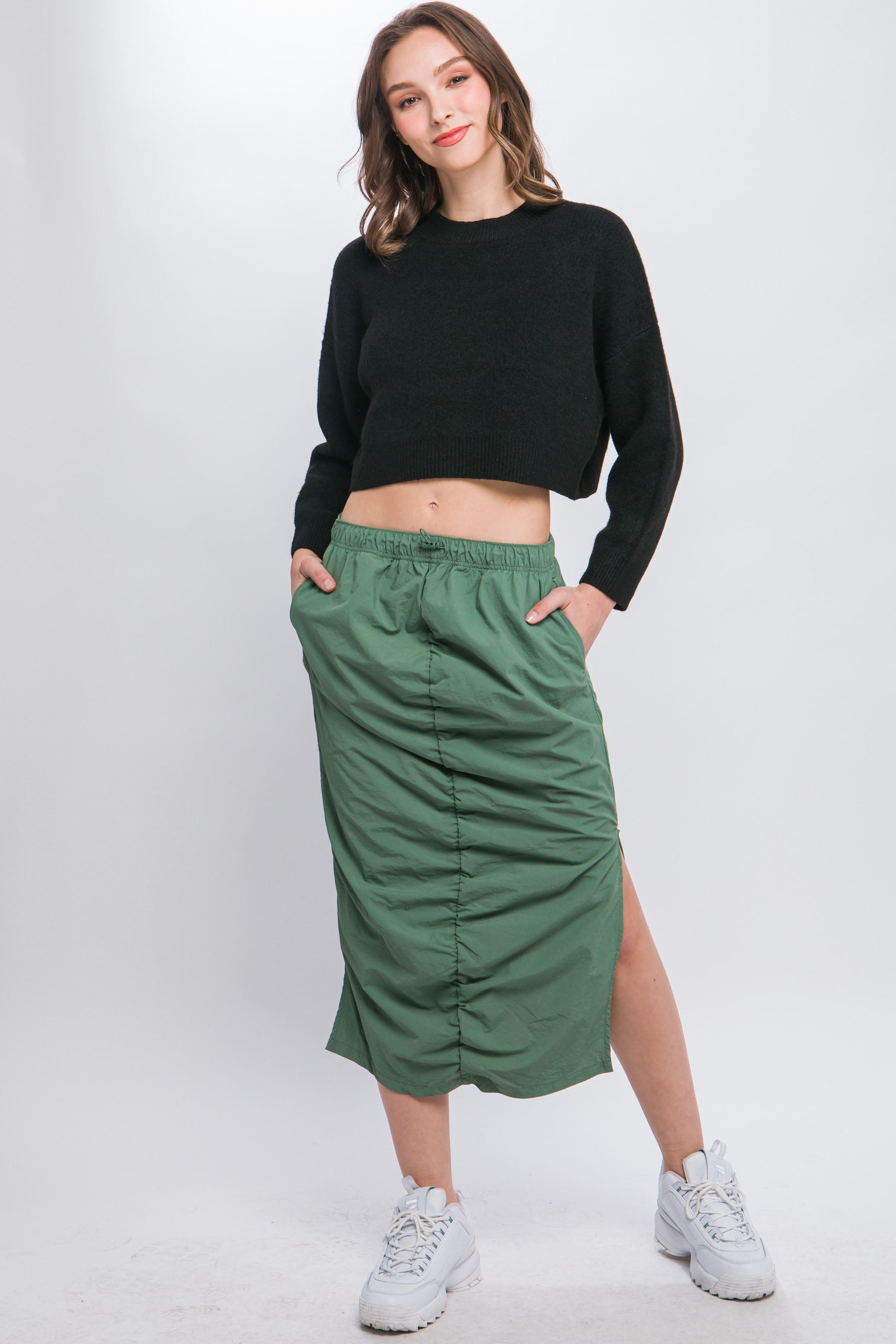 Wool Blend Cropped Sweater Top - Exotic Bear Boutique