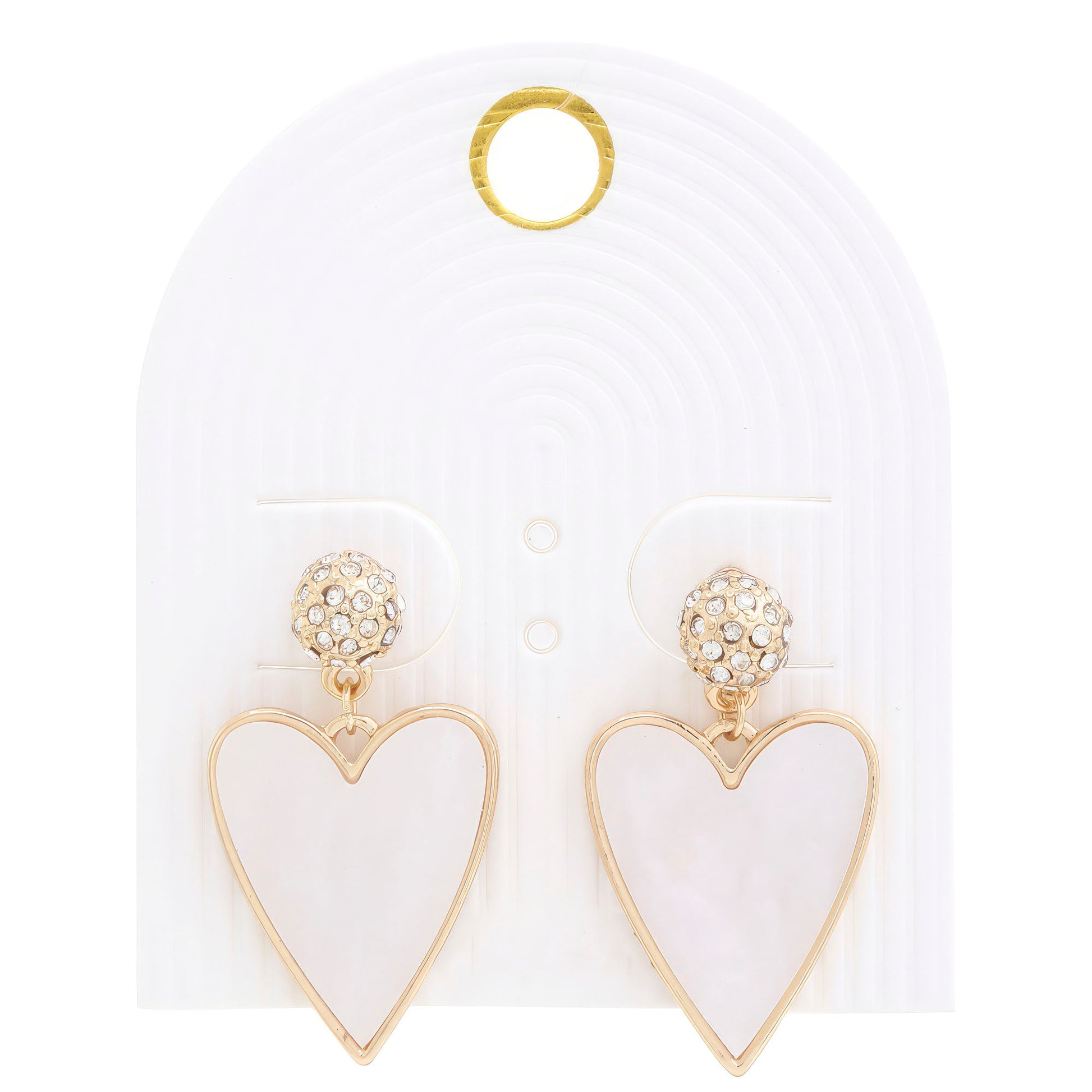 Heart Rhinestone Bead Dangle Earring - Exotic Bear Boutique