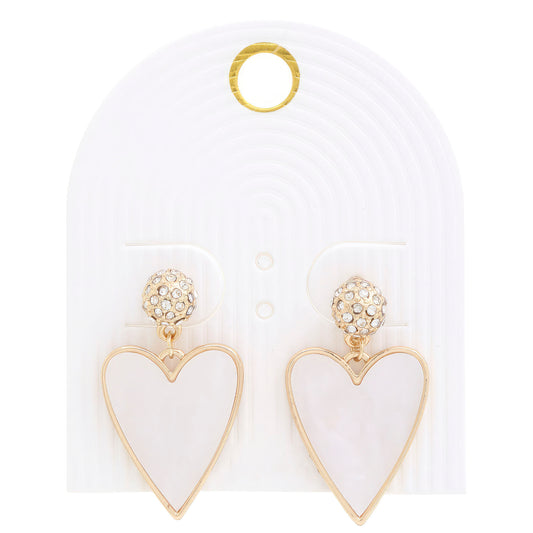 Heart Rhinestone Bead Dangle Earring - Exotic Bear Boutique