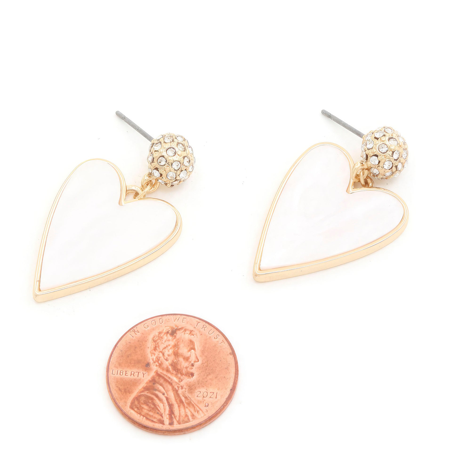 Heart Rhinestone Bead Dangle Earring - Exotic Bear Boutique