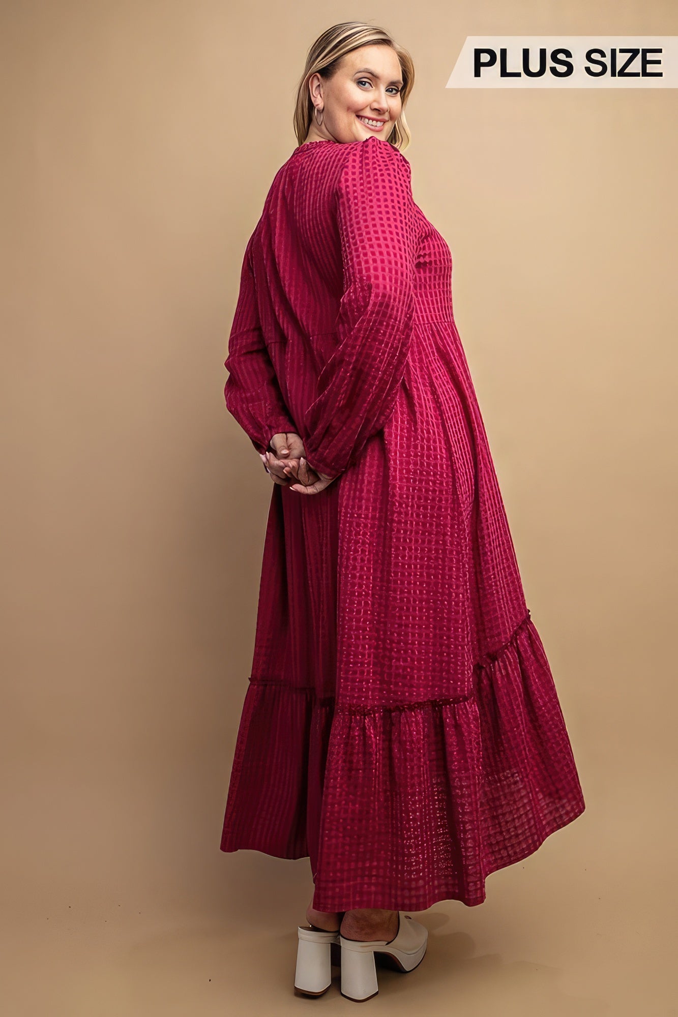 Plaid Button Down Hi - Low Hem Maxi Dress - Exotic Bear Boutique