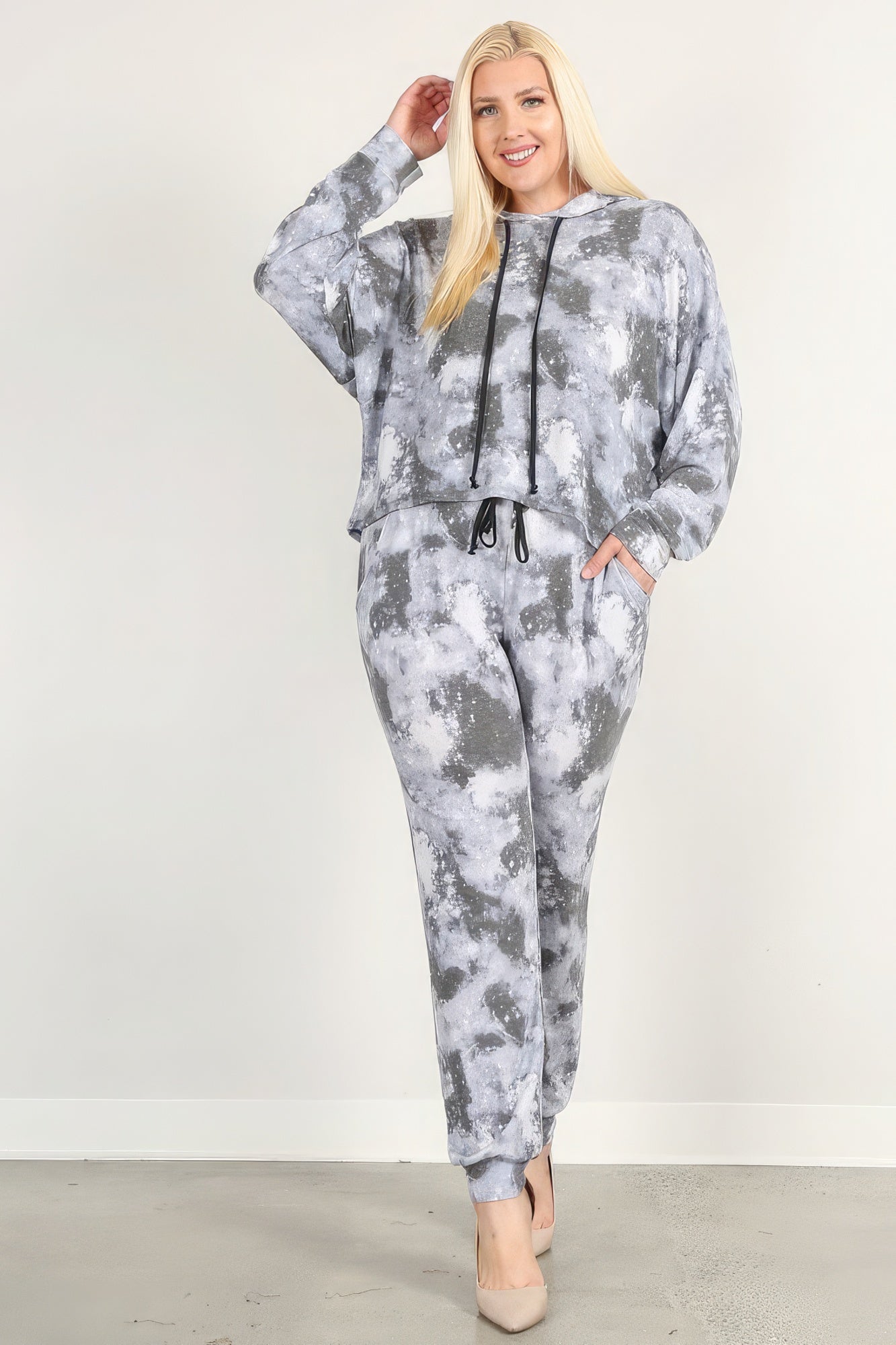 Tie Dye Print Pullover Hoodie And Sweatpants - Exotic Bear Boutique