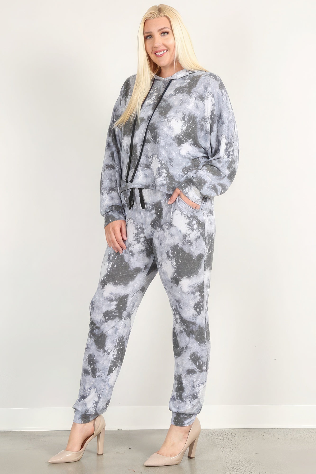 Tie Dye Print Pullover Hoodie And Sweatpants - Exotic Bear Boutique