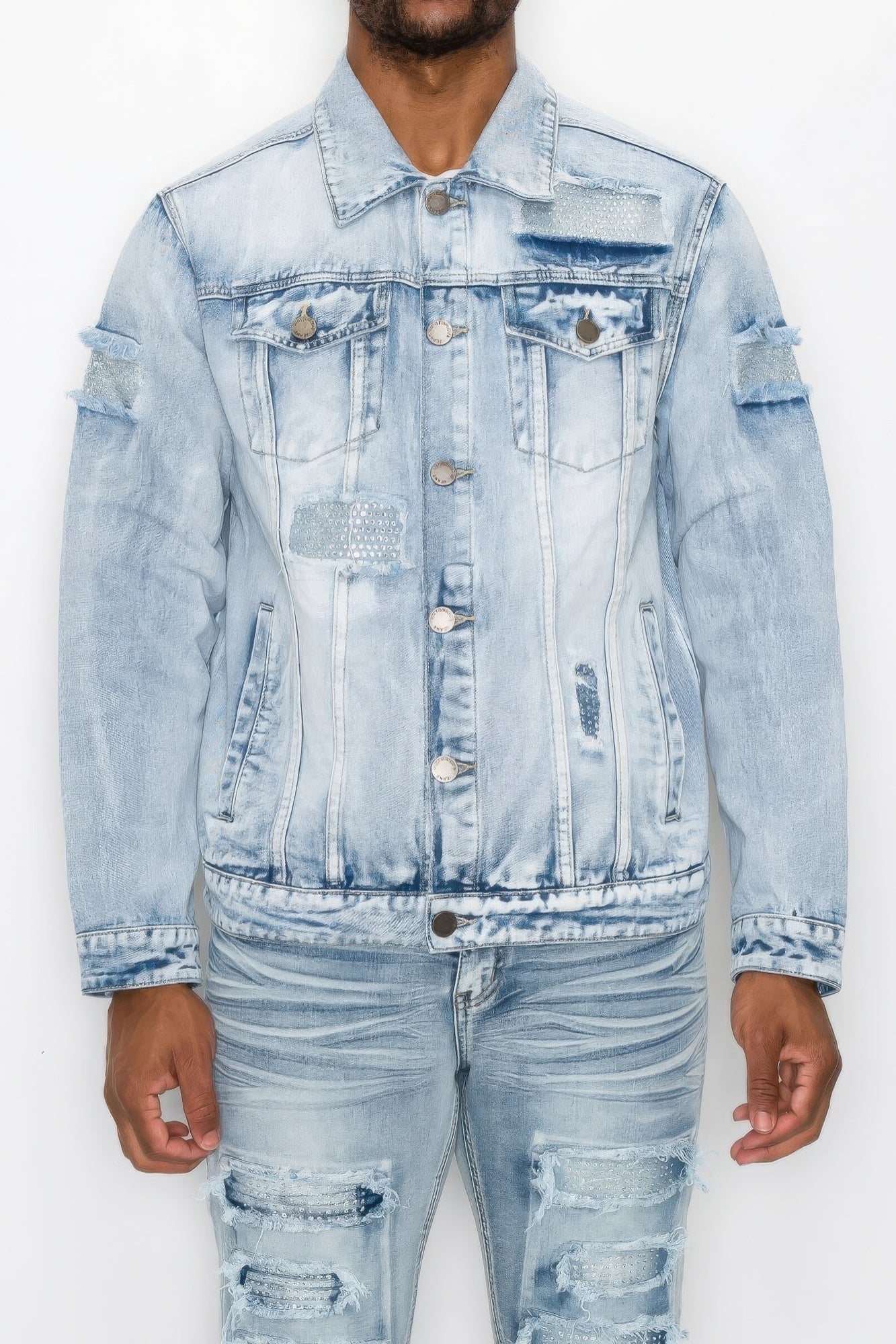 Diamond Denim Jacket - Exotic Bear Boutique