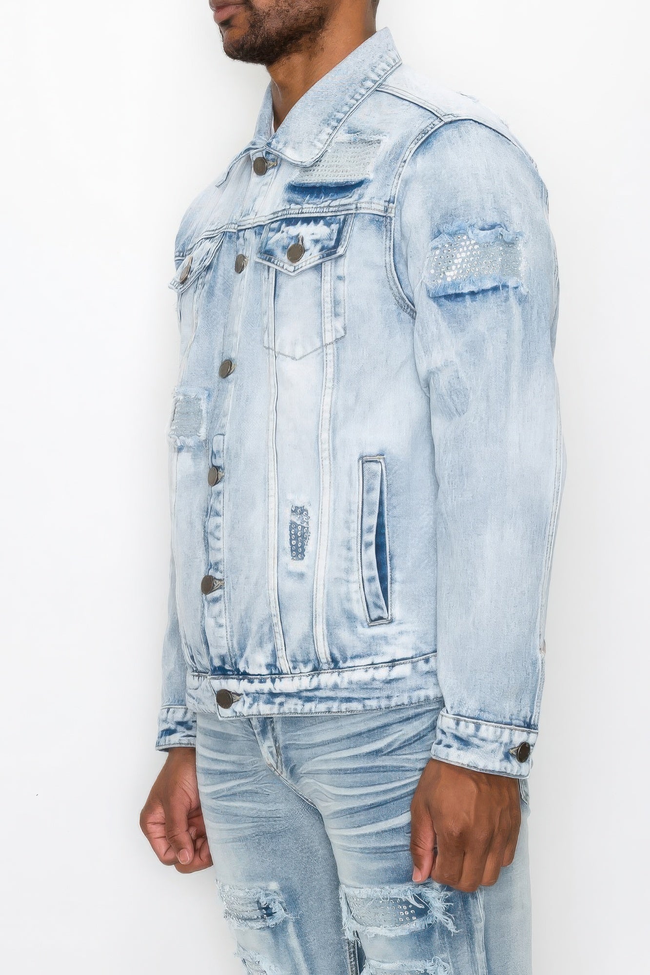 Diamond Denim Jacket - Exotic Bear Boutique