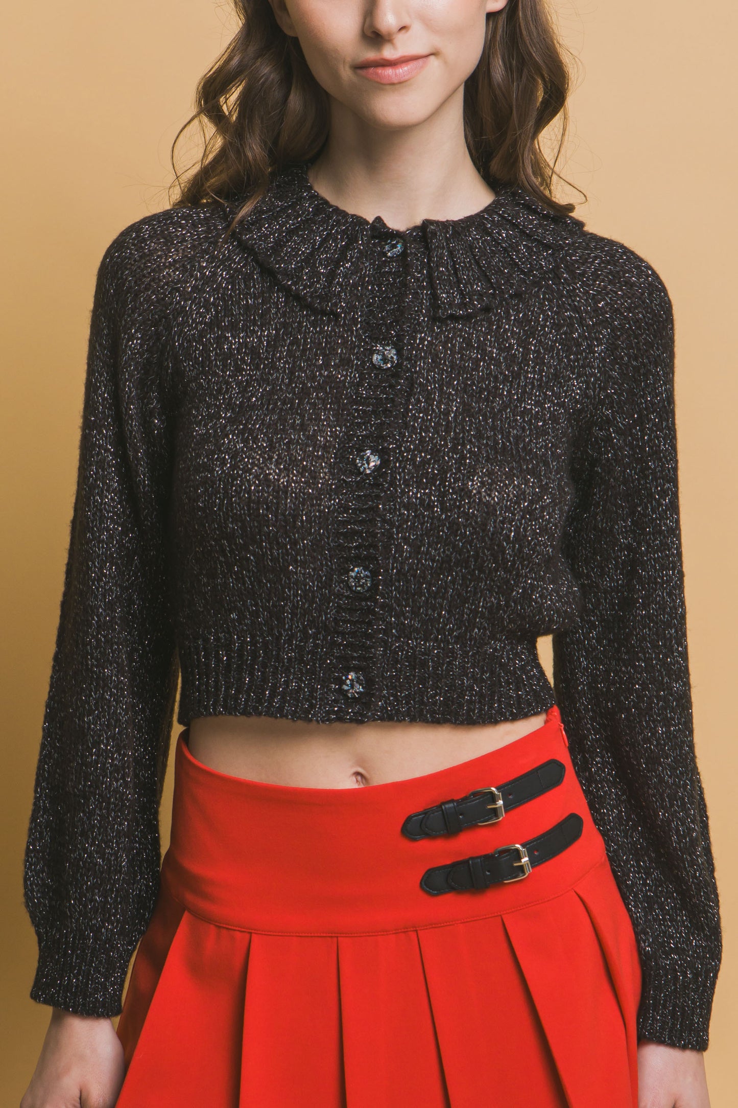 Short collard sweater - Exotic Bear Boutique