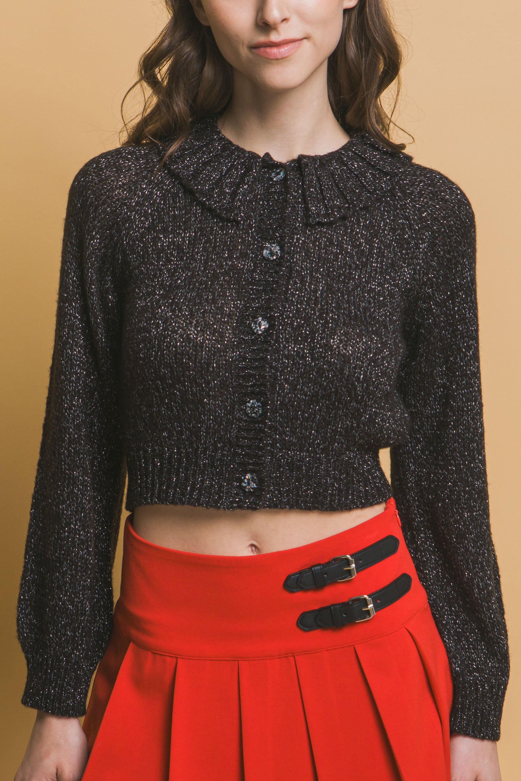 Short collard sweater - Exotic Bear Boutique
