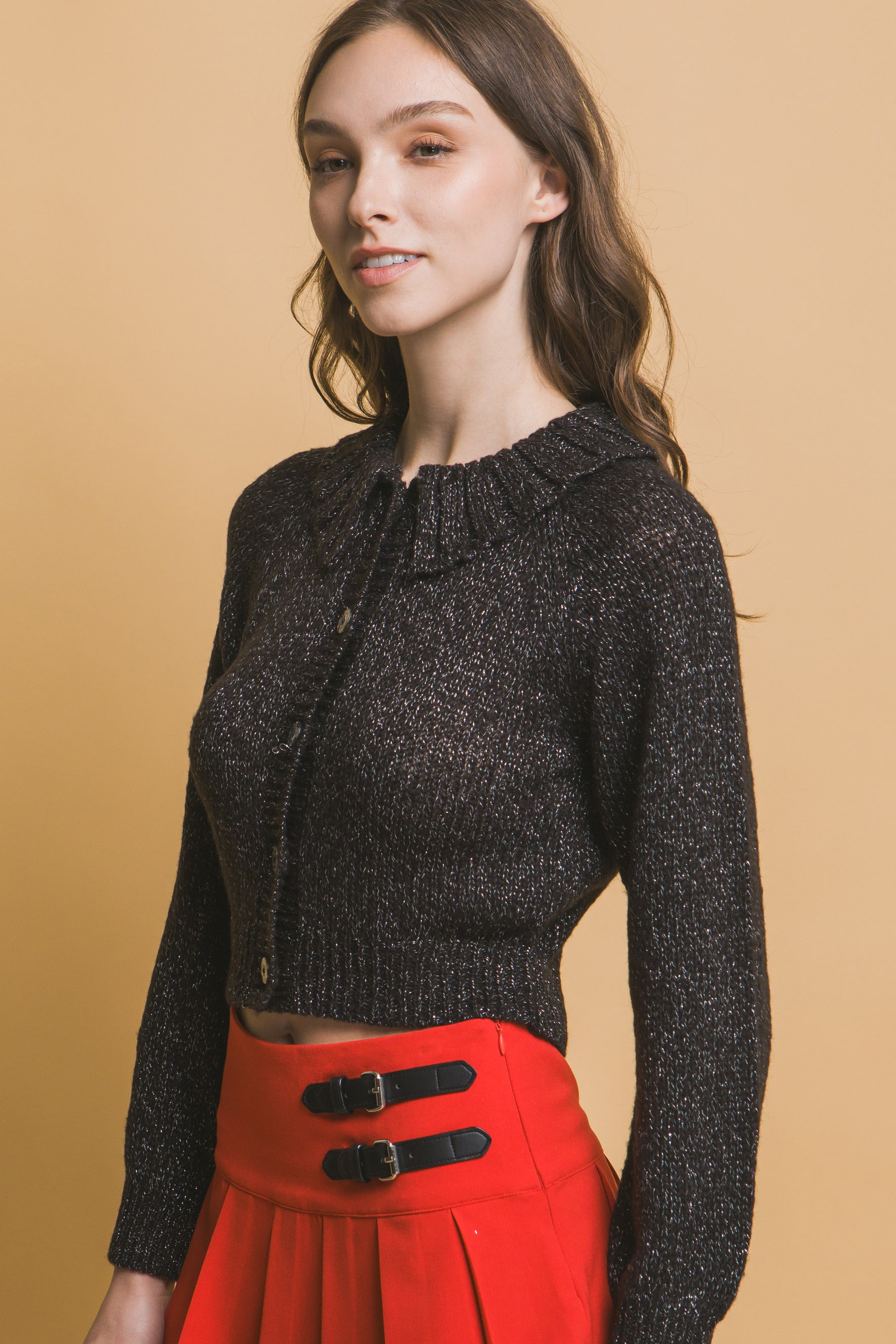 Short collard sweater - Exotic Bear Boutique