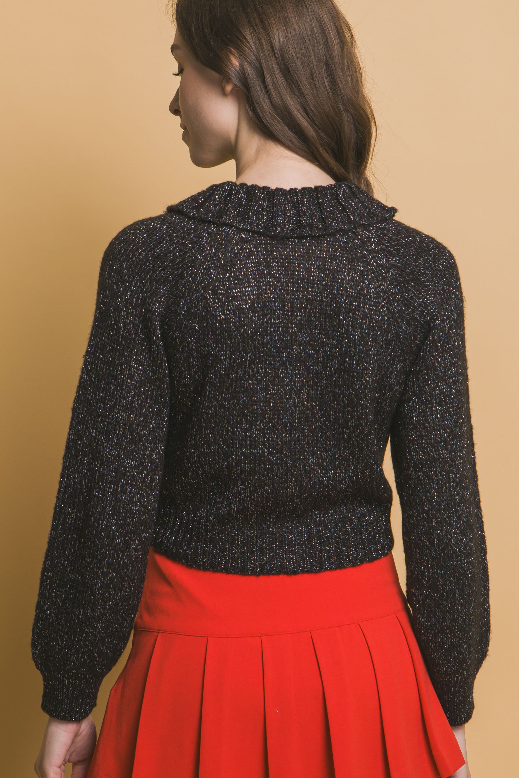 Short collard sweater - Exotic Bear Boutique