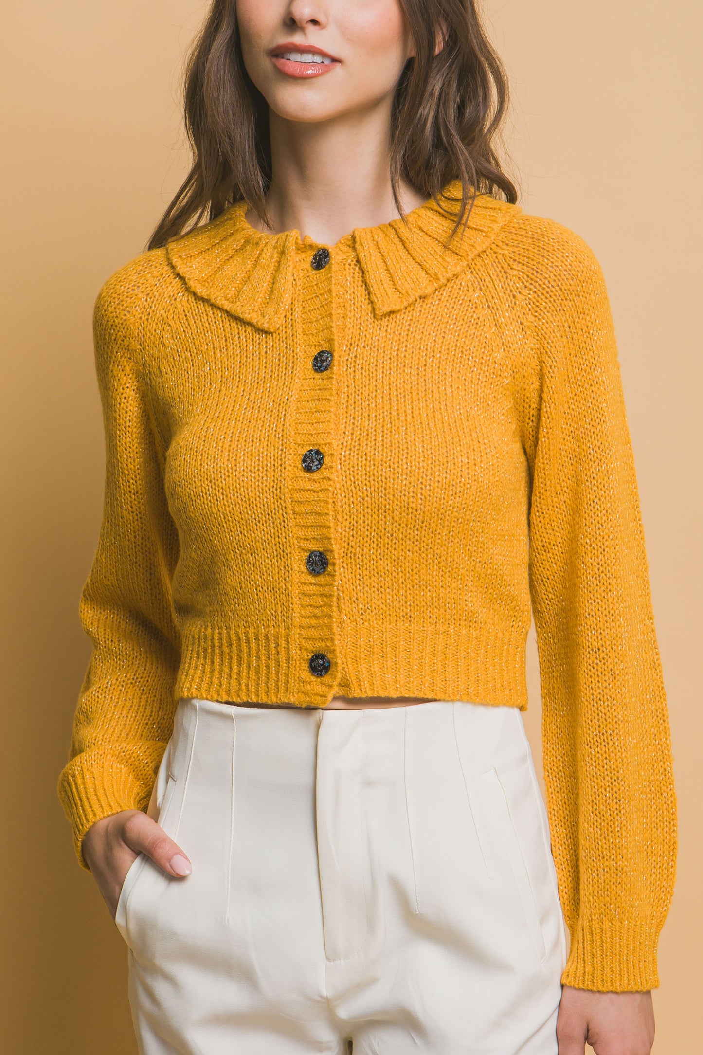 Short collard sweater - Exotic Bear Boutique