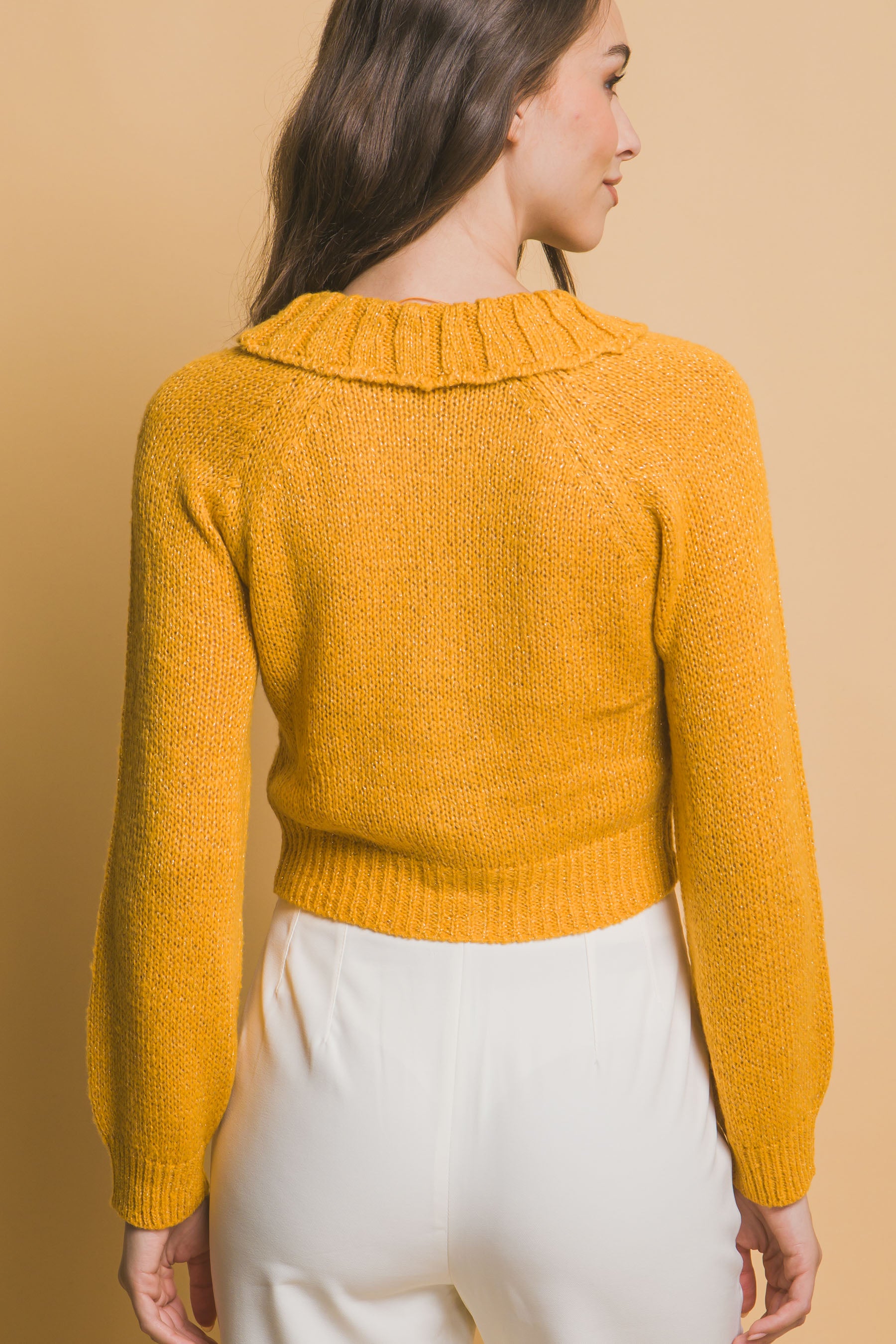 Short collard sweater - Exotic Bear Boutique