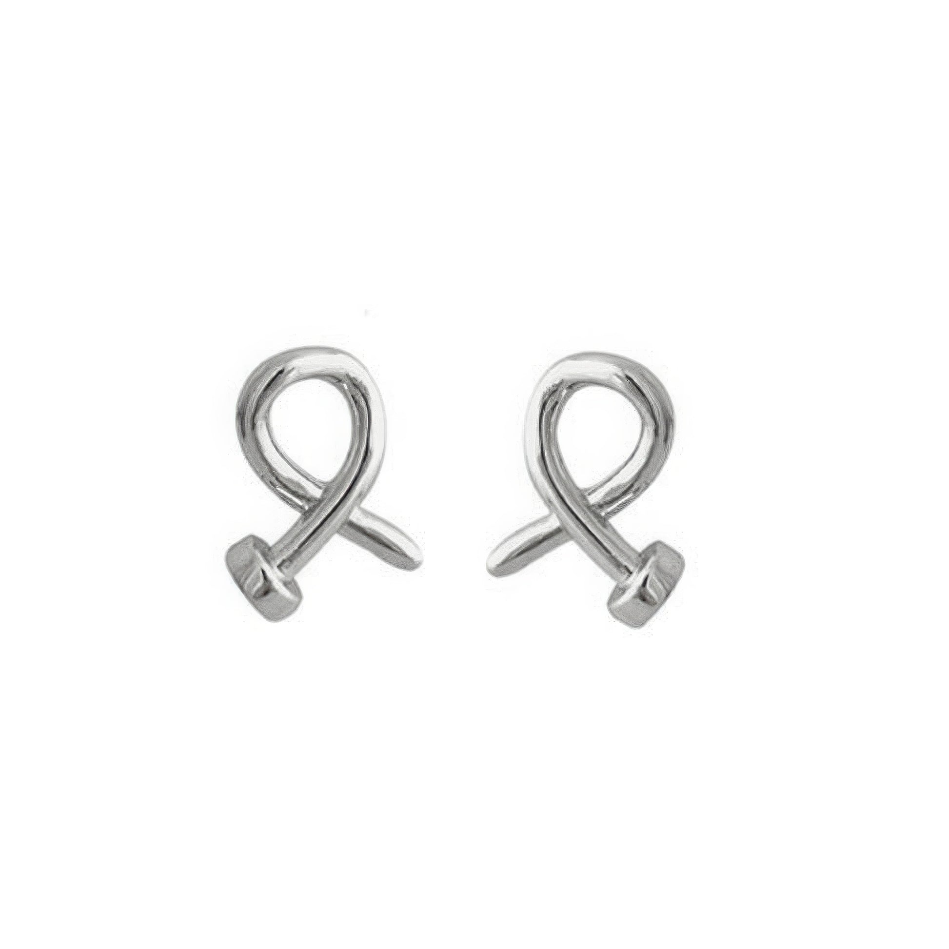 Gold plated crossed nail head stud earring - Exotic Bear Boutique