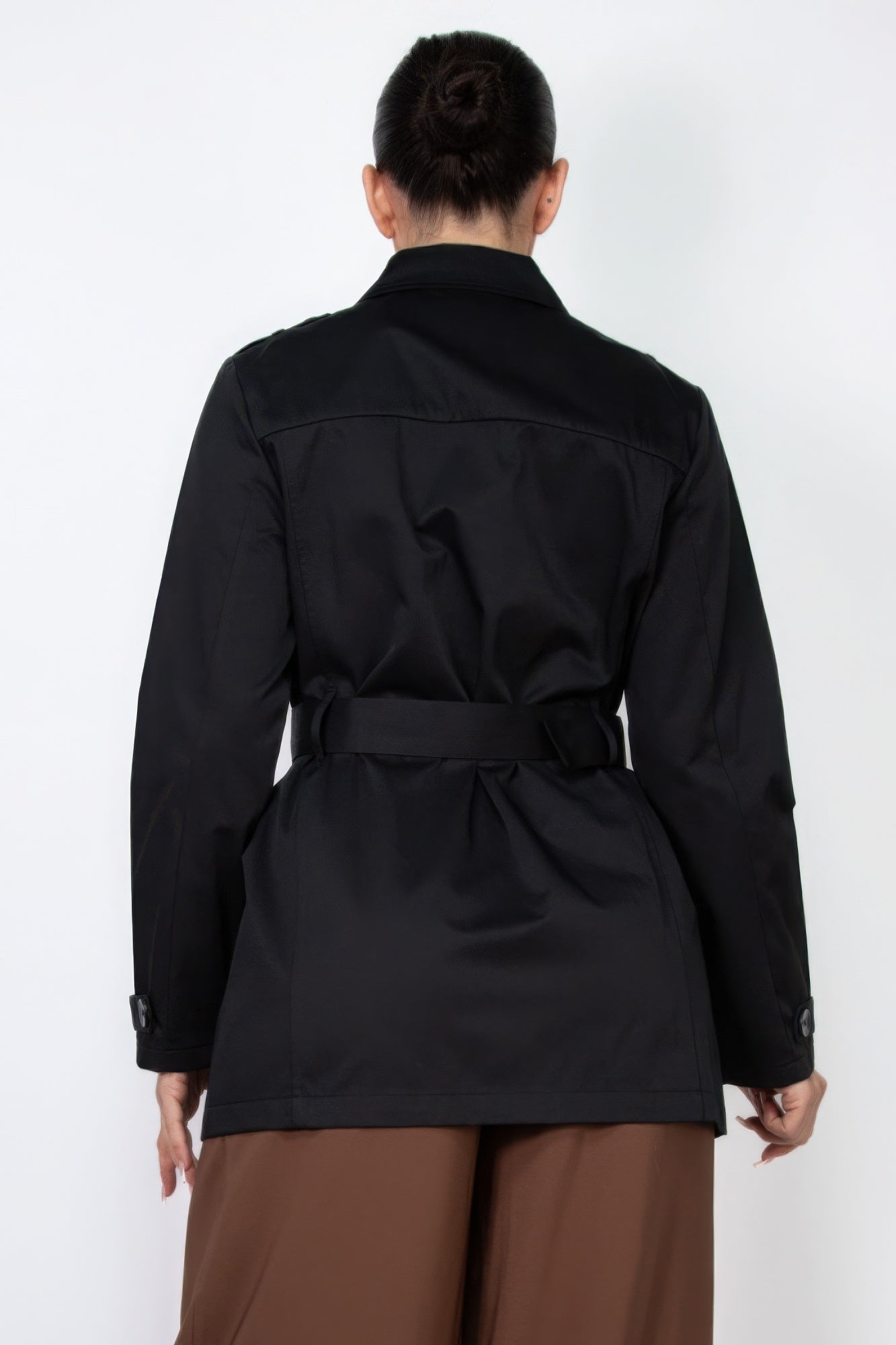 Double-breasted Notch Belted Coat - Exotic Bear Boutique