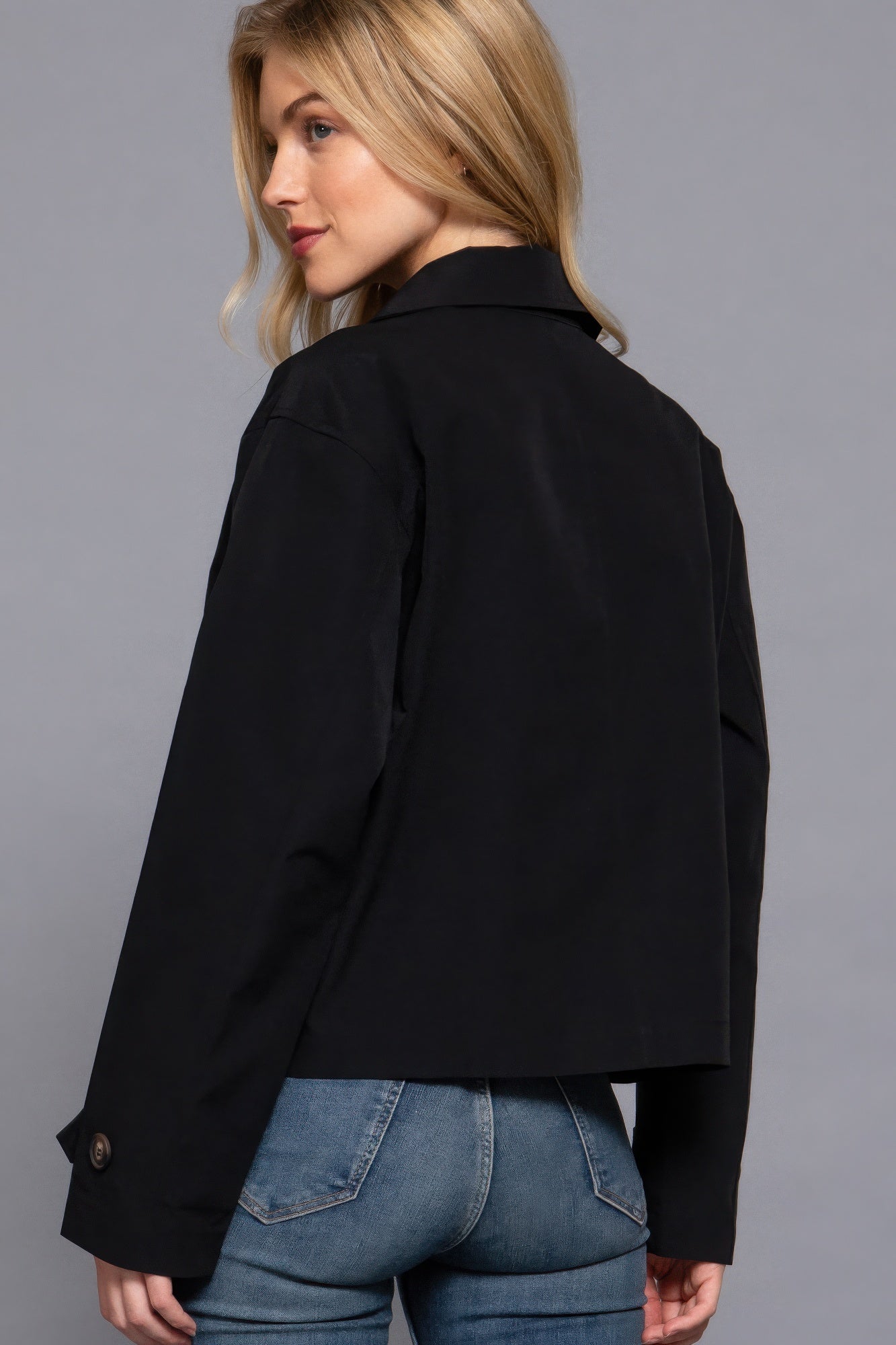 Double Breasted Short Trench Jacket - Exotic Bear Boutique