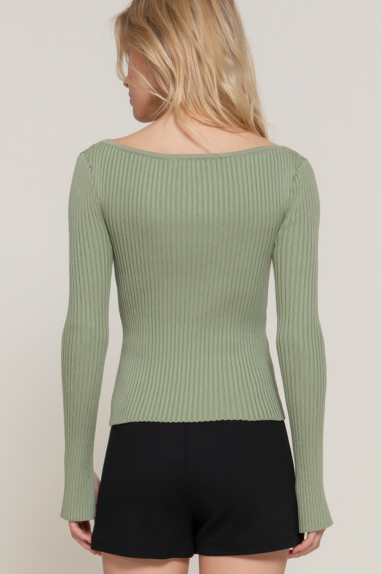 Long Sleeve Boat Neck Sweater - Exotic Bear Boutique