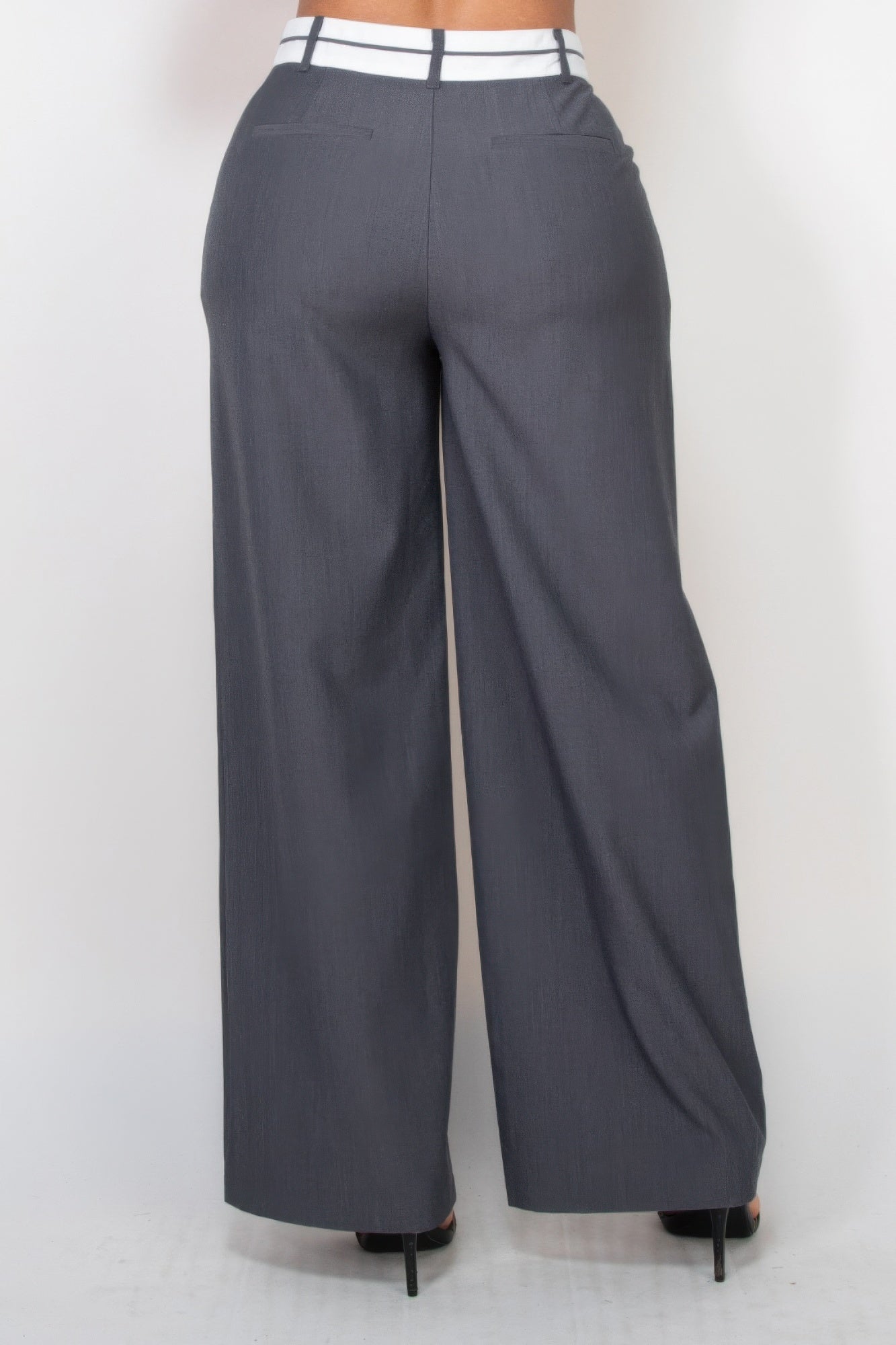 Pleated Double Waistband Pants - Exotic Bear Boutique