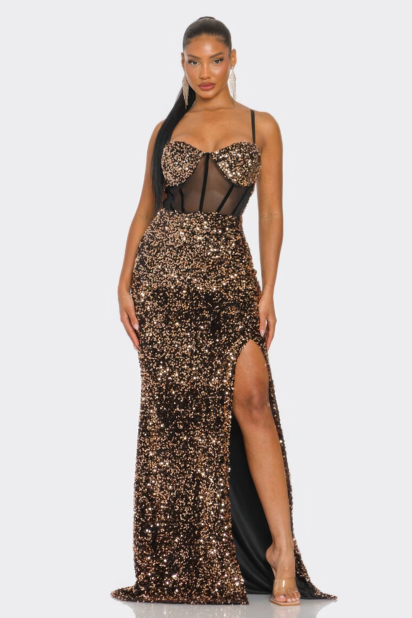 Cecily Teddy Velvet Corset Maxi Dress - Exotic Bear Boutique