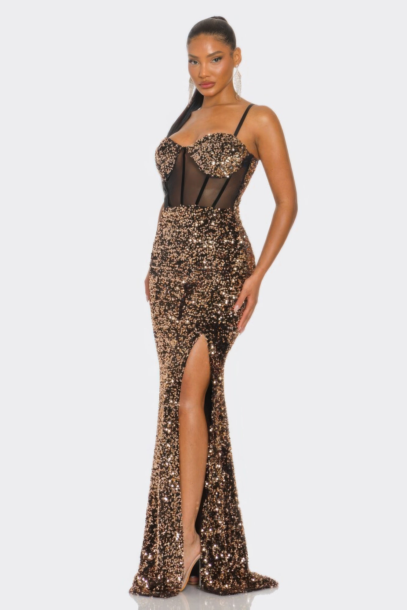 Cecily Teddy Velvet Corset Maxi Dress - Exotic Bear Boutique