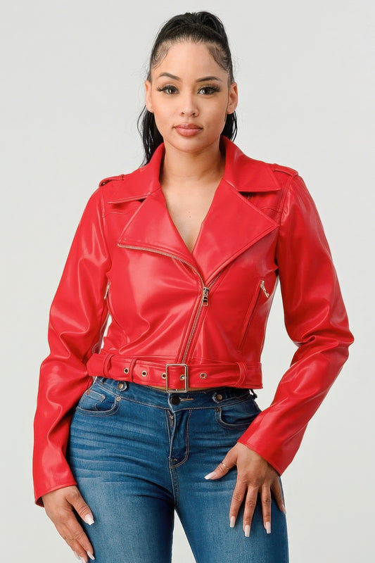 Pu Leather Jacket - Exotic Bear Boutique