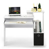 Furinno 12095WH/BK Econ Home Computer Desk with Shelves, White/Black - Exotic Bear LifeStyle Trends Boutique