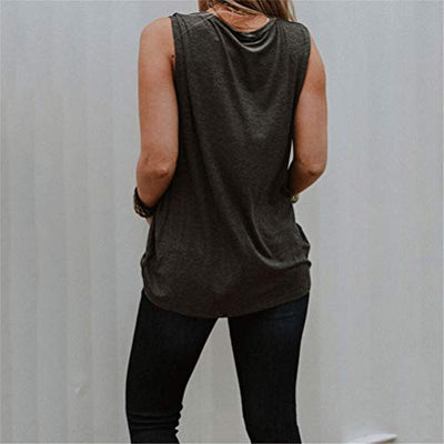 Women's Sleeveless Good Vibes Rainbow Letter Print Tank Tops Camis Tee Shirt for Women - Exotic Bear LifeStyle
