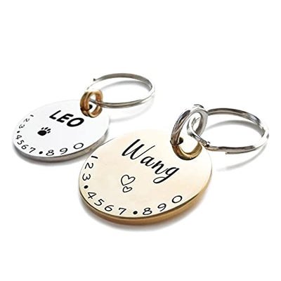 Cats Dogs ID Tags Personalized Collar Name Accessories Simple Custom Engraved Products for Pets