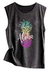 Fawniss Womens Pineapple T-Shirt Funny Pineapple Graphic Shirts Casual Vacation Tee Tops (Grey, Small)