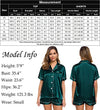 SWOMOG Womens Silk Satin Pajamas Set Two-Piece Pj Sets Sleepwear Loungewear Button-Down Pj Sets Deep Green
