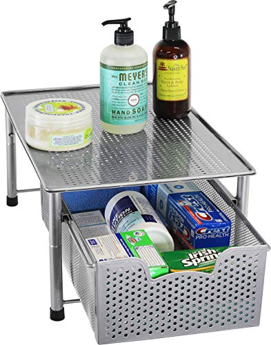 SimpleHouseware Stackable Cabinet Basket Drawer Organizer, Silver - Exotic Bear LifeStyle Trends Boutique