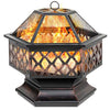 Best Choice Products BCP Hex Shaped Outdoor Home Garden Backyard Fireplace - Exotic Bear LifeStyle