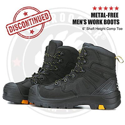 ROCKROOSTER Woodland Work Boots for Men, 6 inch Composite Toe Lace up Leather Boots, Waterproof, Electric Hazard, Non-Slip, (AK609, Size 10.5) - Exotic Bear LifeStyle