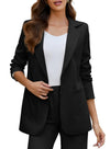 Dazosue Women Blazers Casual One Button Lapel Long Sleeve Business Office Suit Jackets with Pockets Black S