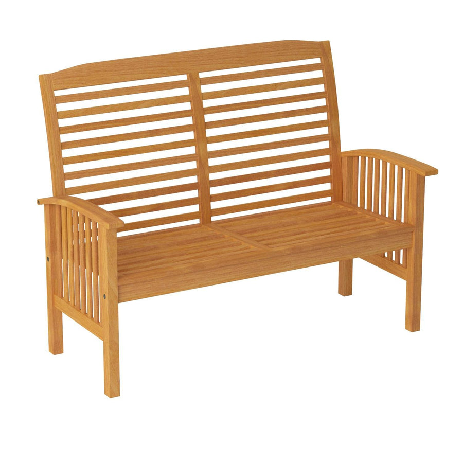 Walker Edison Solid Acacia Wood Patio Loveseat Bench, Brown - Exotic Bear LifeStyle