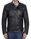 Real Leather Jackets Mens - Real Lambskin Mens Leather Jacket | [1101853] Black David, M